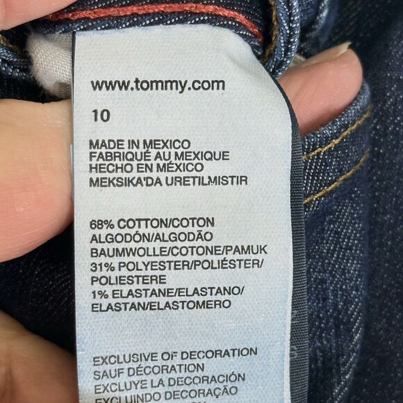 Tommy Hilfiger Womens 10 Dark Distressed Wash Lightweight Skinny Denim Jeans - Picture 7 of 7